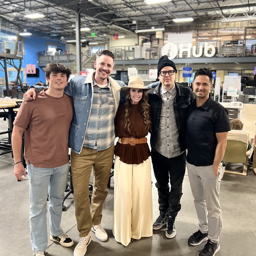 Five people at The Hub